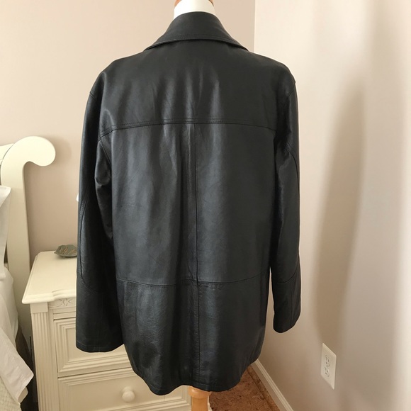 LAVORAZIONE ARTIGIANALE VERA PELLE ITALIAN LEATHER INSULATED COAT JACKET - Picture 6 of 7